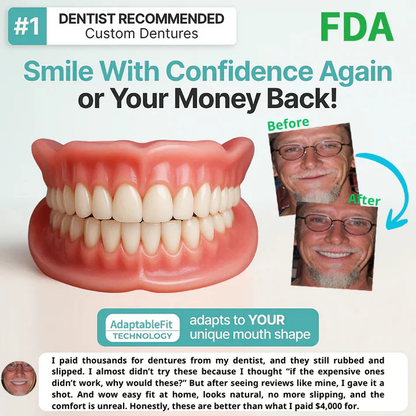 🌎Ends Today: 70% OFF! ⏰meleval® Medical Full Denture with Strong Suctiond🦷Obtain American Dental Association (ADA) Certification