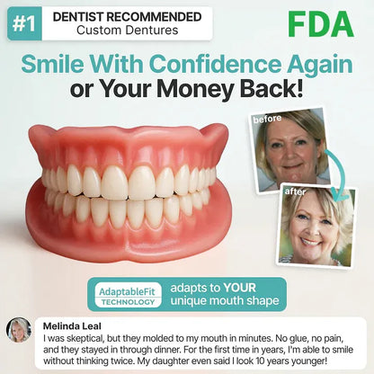 🌎Ends Today: 70% OFF! ⏰meleval® Medical Full Denture with Strong Suctiond🦷Obtain American Dental Association (ADA) Certification